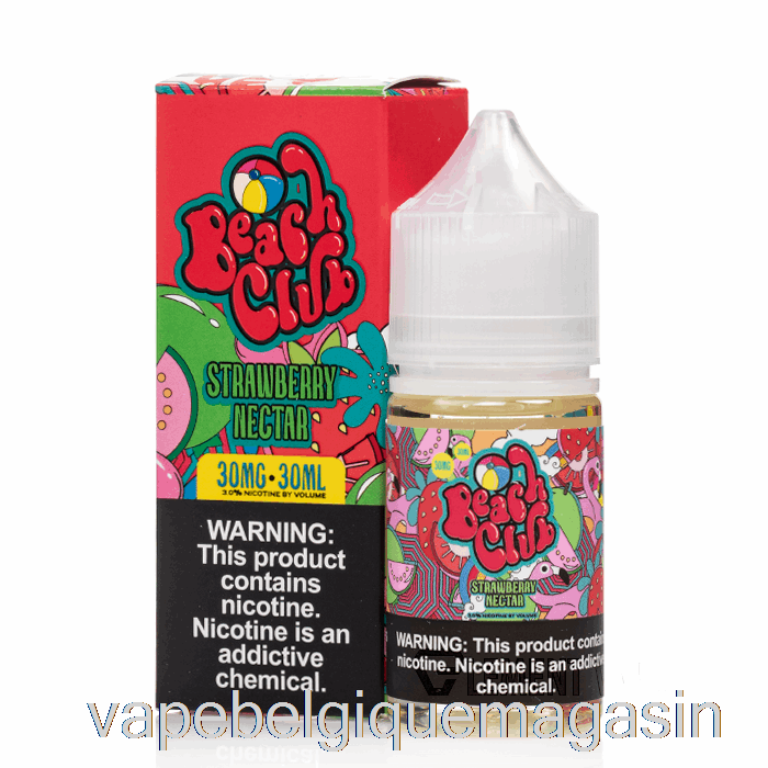 Vape Juice Nectar De Fraise - Sels Du Club De Plage - 30ml 50mg